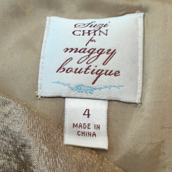 Suzi Chin beige shimmer dress - Picture 6 of 7